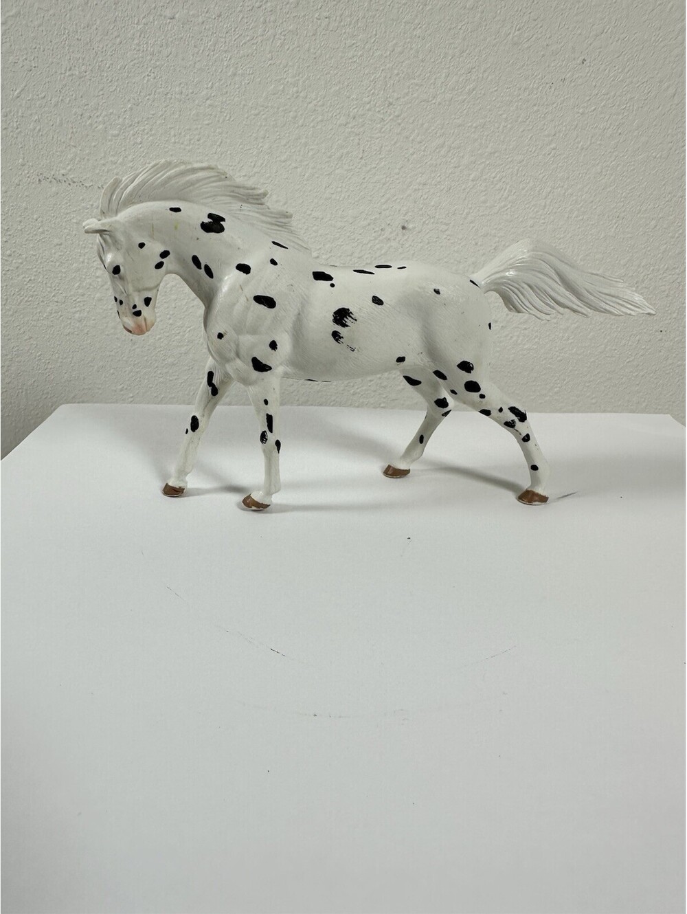 KNABSTRUPPER MARE HORSE Animal Figurine Safari Ltd. TOY White Black spot patches